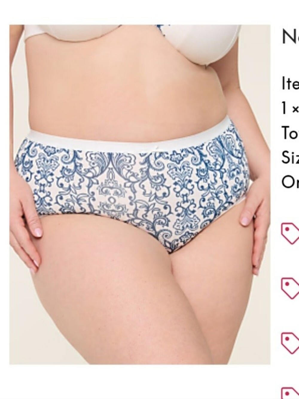 CACIQUE Blue and White Floral Sleep Top